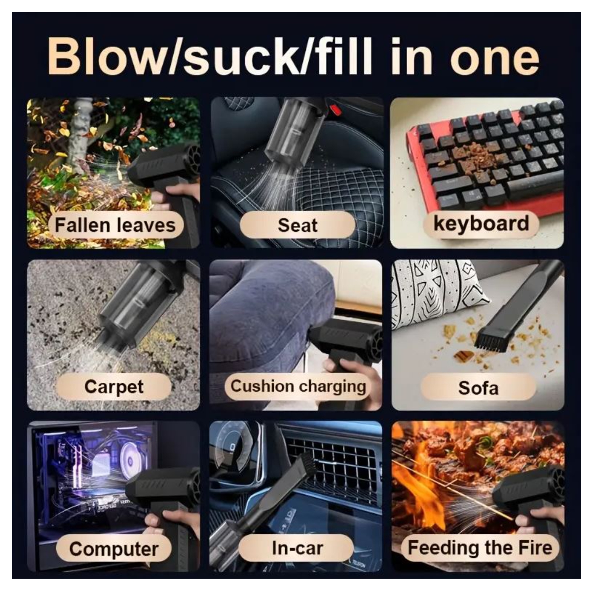 Sopladora Turbo Aspiradora con Estuche